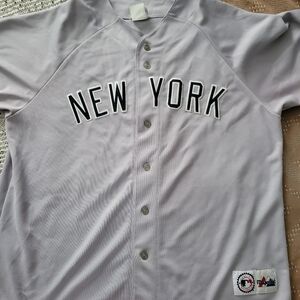 Mens Majestic Light Gray New York Jersey
